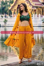 Upgrade Your Ethnic Wardrobe with Georgette Embroidered Blouse, Jacket & Plazo Set