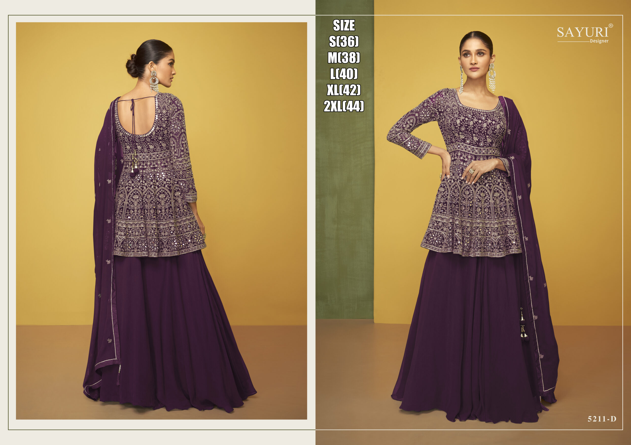 Sayuri Petals Gold Georgette Designer Salwar Suit Collection