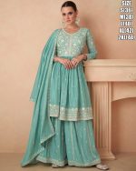 Women's Premium Chinon Embroidery Stitched Sharara Suit