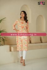 Elevate Your Style with Ethnicrang's Printed Straight Cut Kurti
