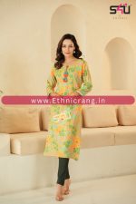 Elevate Your Style with Ethnicrang's Printed Straight Cut Kurti