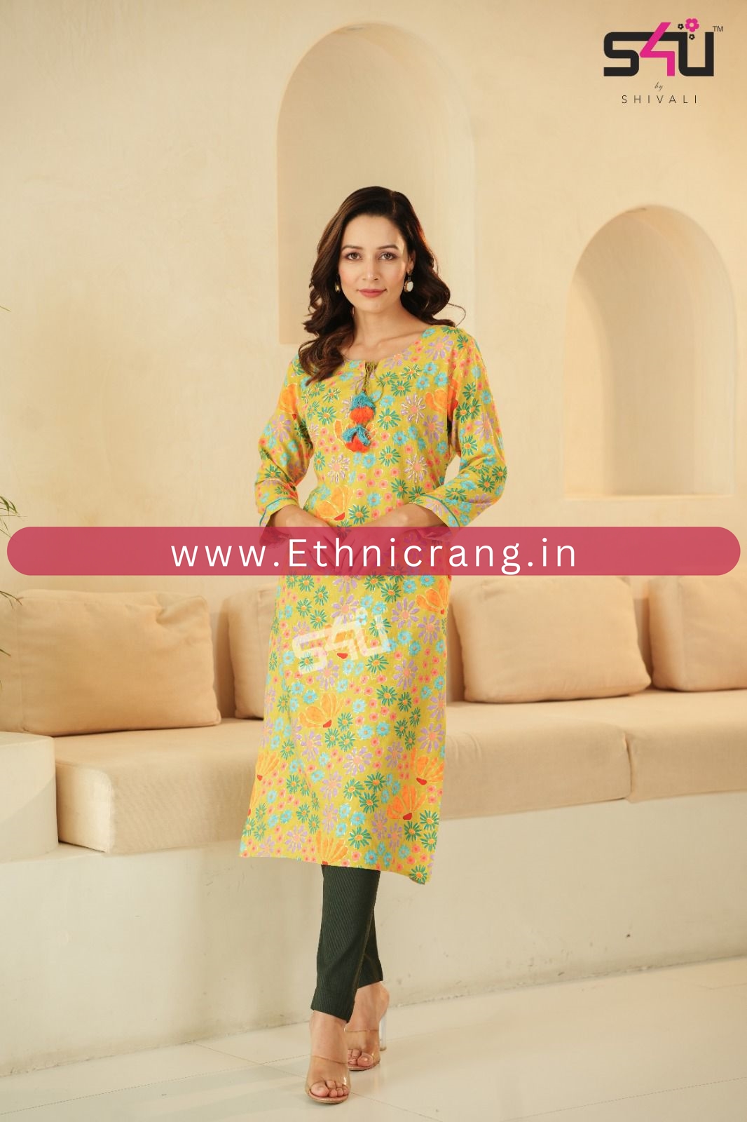Elevate Your Style with Ethnicrang's Printed Straight Cut Kurti