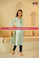 Elevate Your Style with Ethnicrang's Printed Straight Cut Kurti