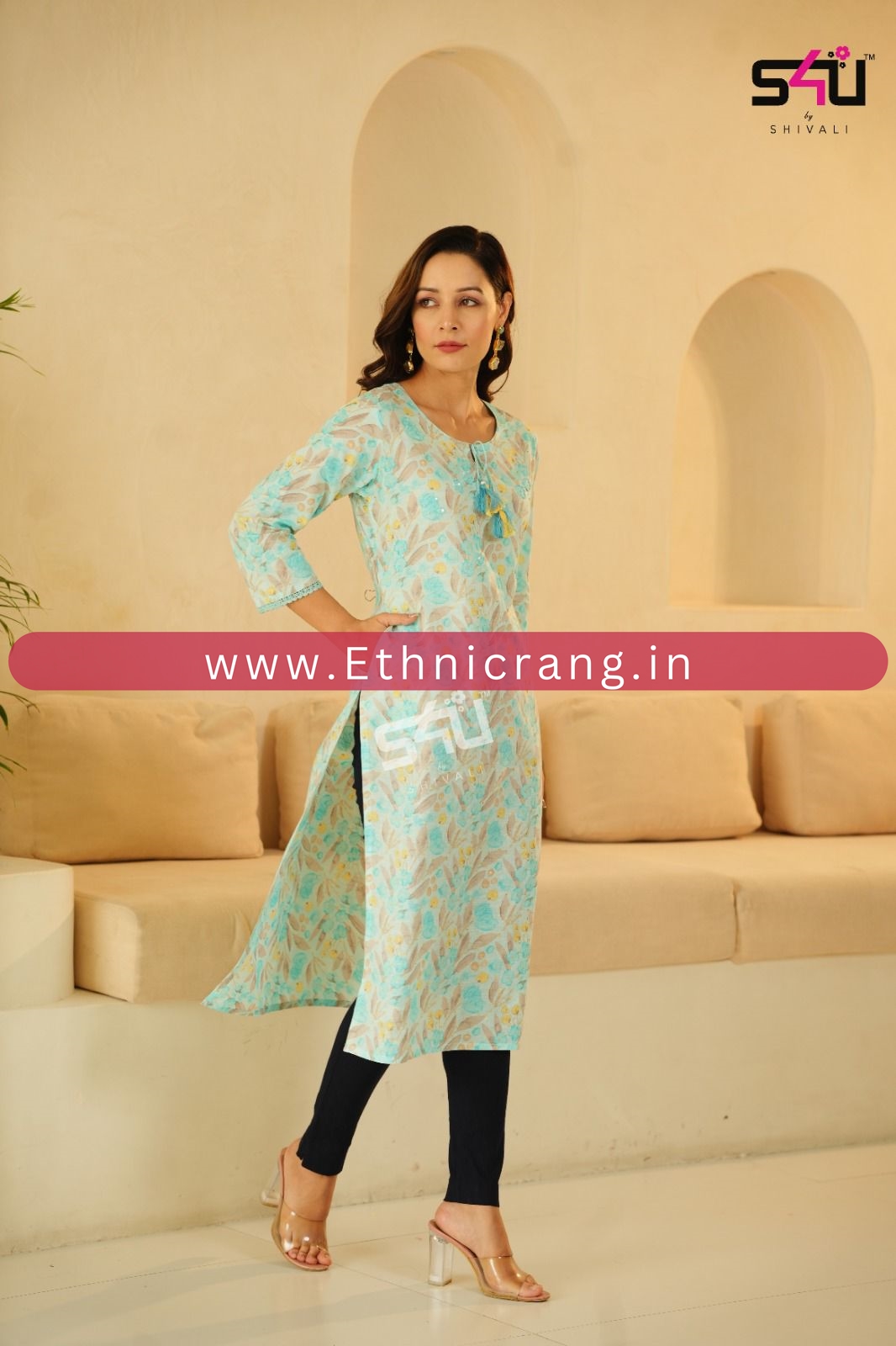 Elevate Your Style with Ethnicrang's Printed Straight Cut Kurti