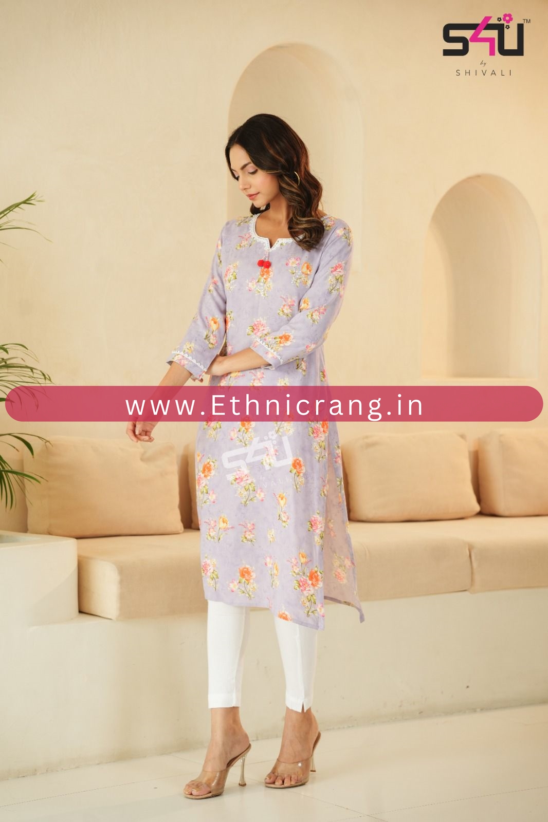 Elevate Your Style with Ethnicrang's Printed Straight Cut Kurti