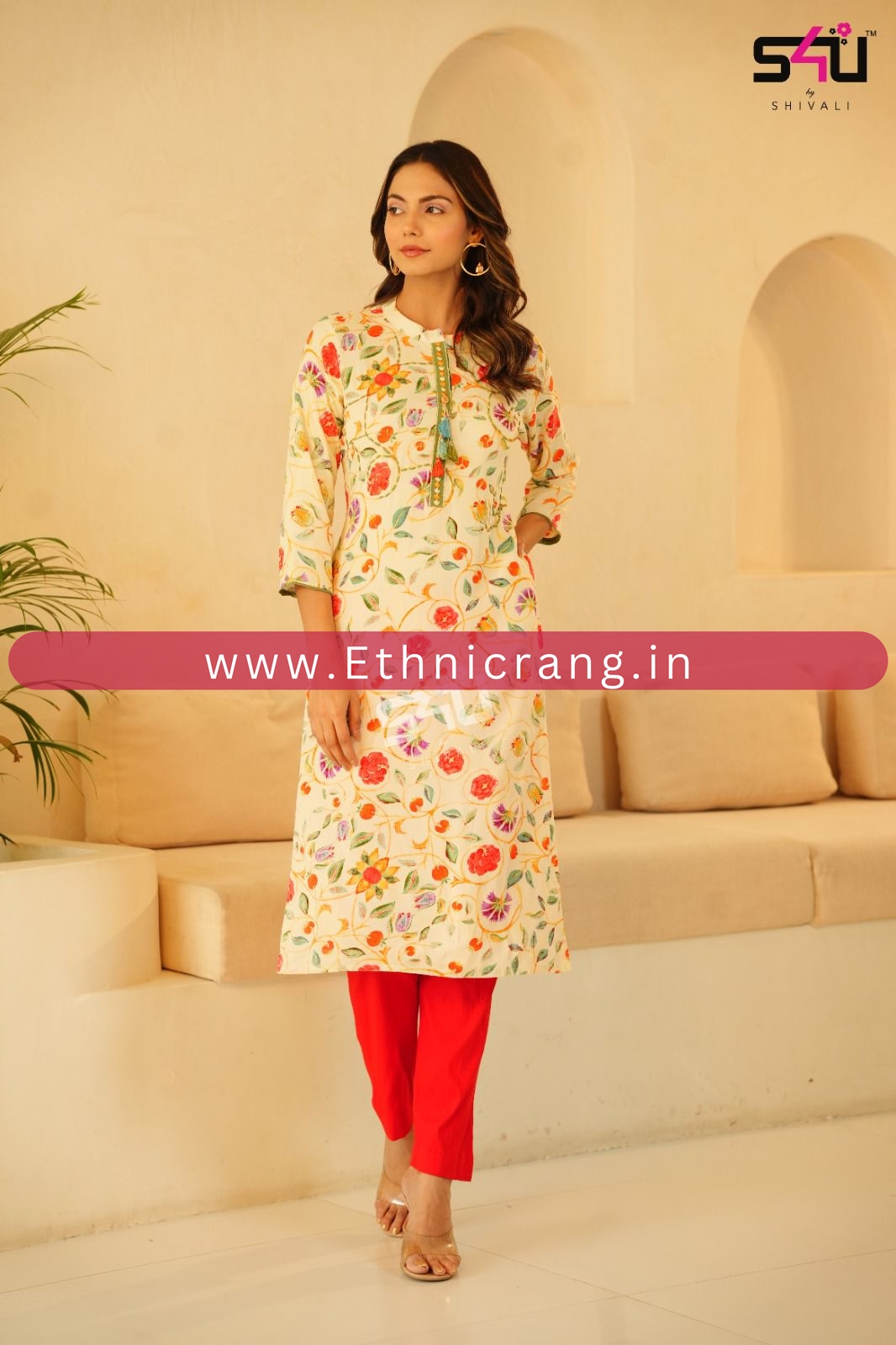 Elevate Your Style with Ethnicrang's Printed Straight Cut Kurti