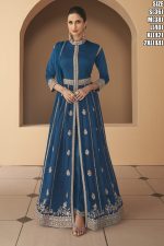 Readymade Real Georgette Partywear Embroidered Anarkali Gown