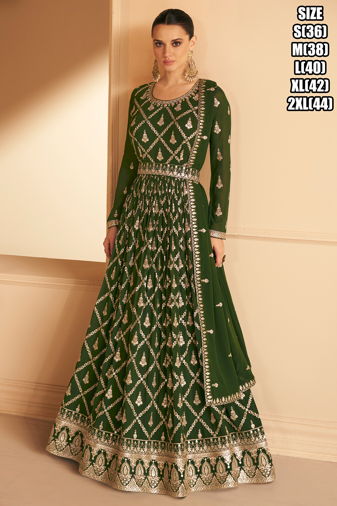 Ready To Wear Real Georgette Heavy Embroidery Gown And Dupatta