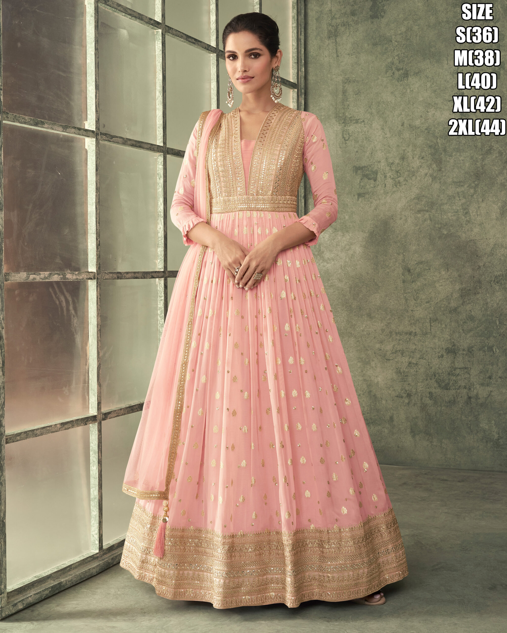 Sayuri Shine Ready To Wear Viscos Silk Designer Heavy Gown Collection