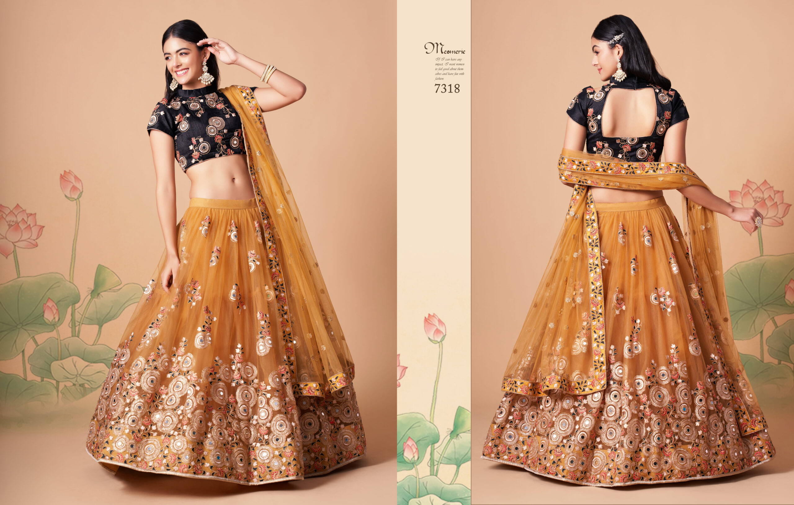 Glamorous Mirror Work Net Wedding Wear Lehenga Choli