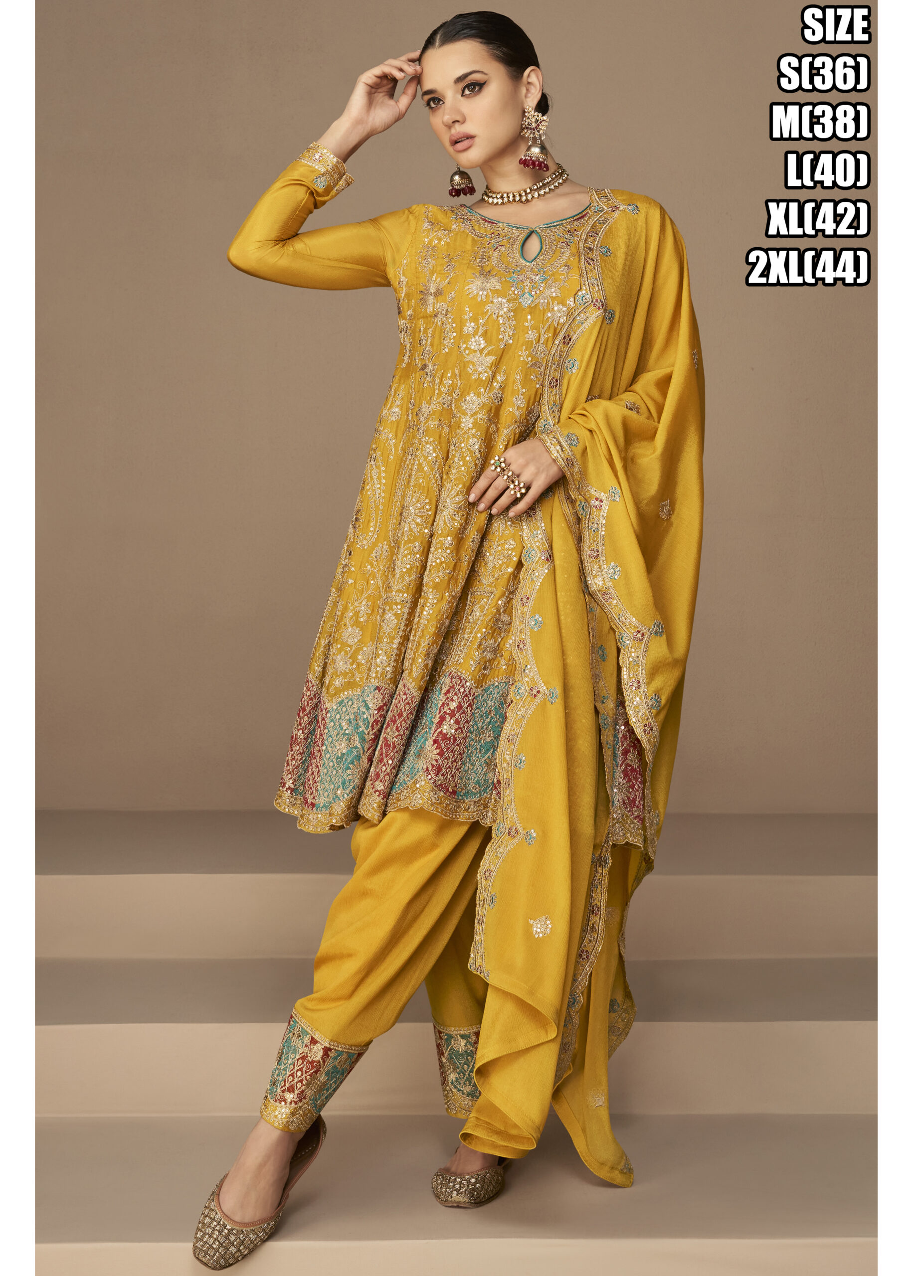 Heena Catalogue By Aashirwad Creation Premium Chinon Silk Designer Festive Wear Salwar Kameez