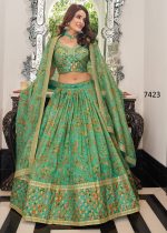 Art Silk Semi Stitched Embrodiery Lehenga Choli