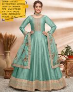 Partywear Semi Stitched Art Silk Long Gown Collection