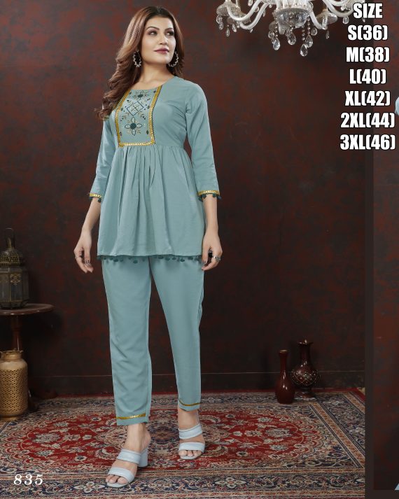 Ethnicrang Women's Cotton Stitched Printed Partywear Cord Set