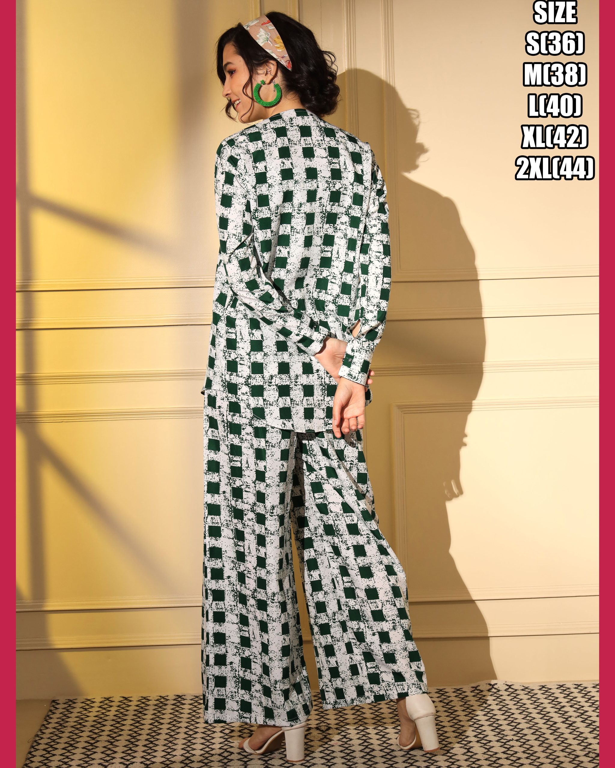 Unleash Your Style With Our Exquisite Platinum Crepe Printed Designer Cord Set Top & Bottom - Full Stitched For Effortless Elegance