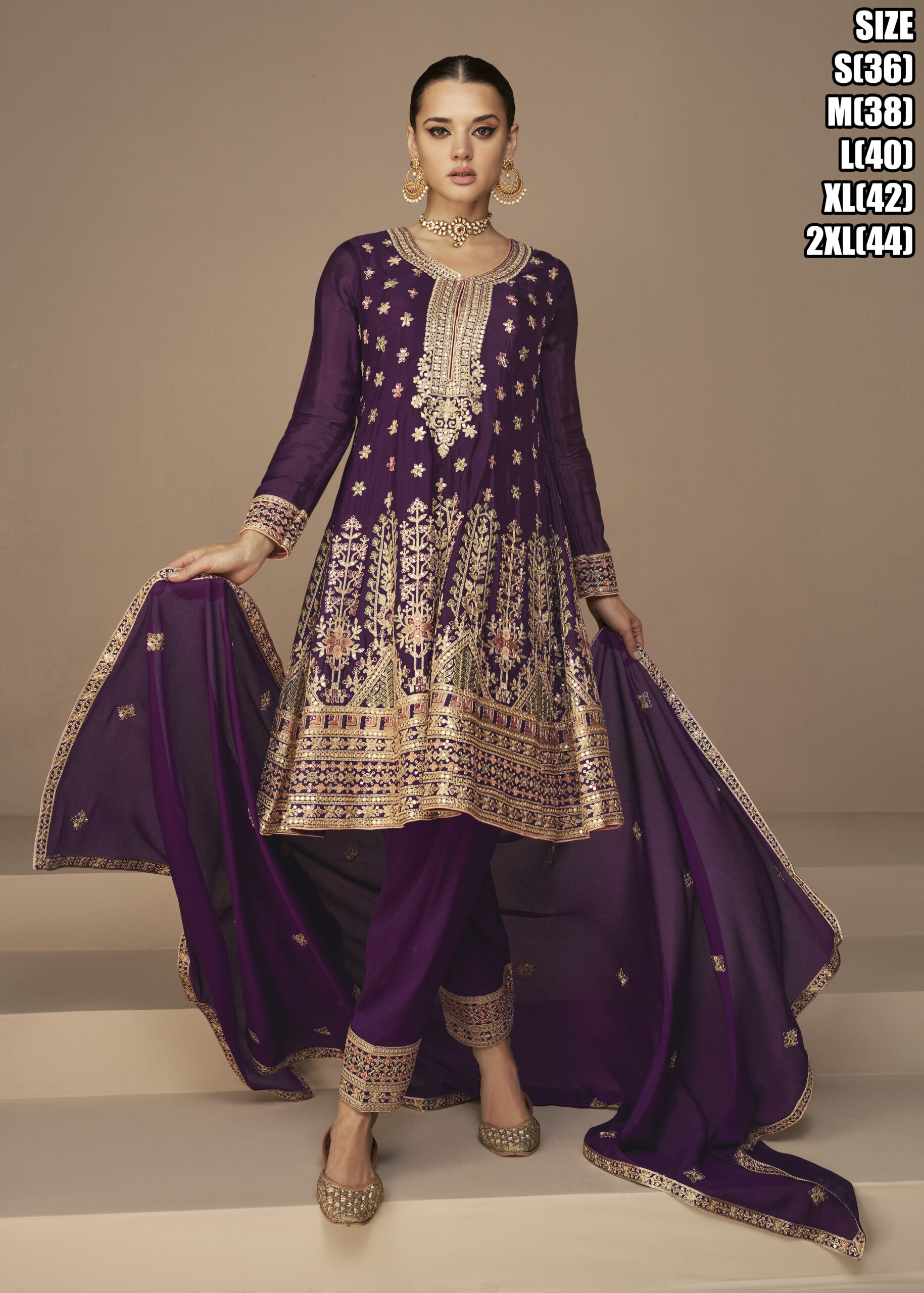 Heena Catalogue By Aashirwad Creation Premium Chinon Silk Designer Festive Wear Salwar Kameez