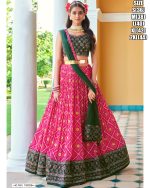Women's Pure Viscose Chinon Stitched Embroidered Lehenga Choli With Dupatta