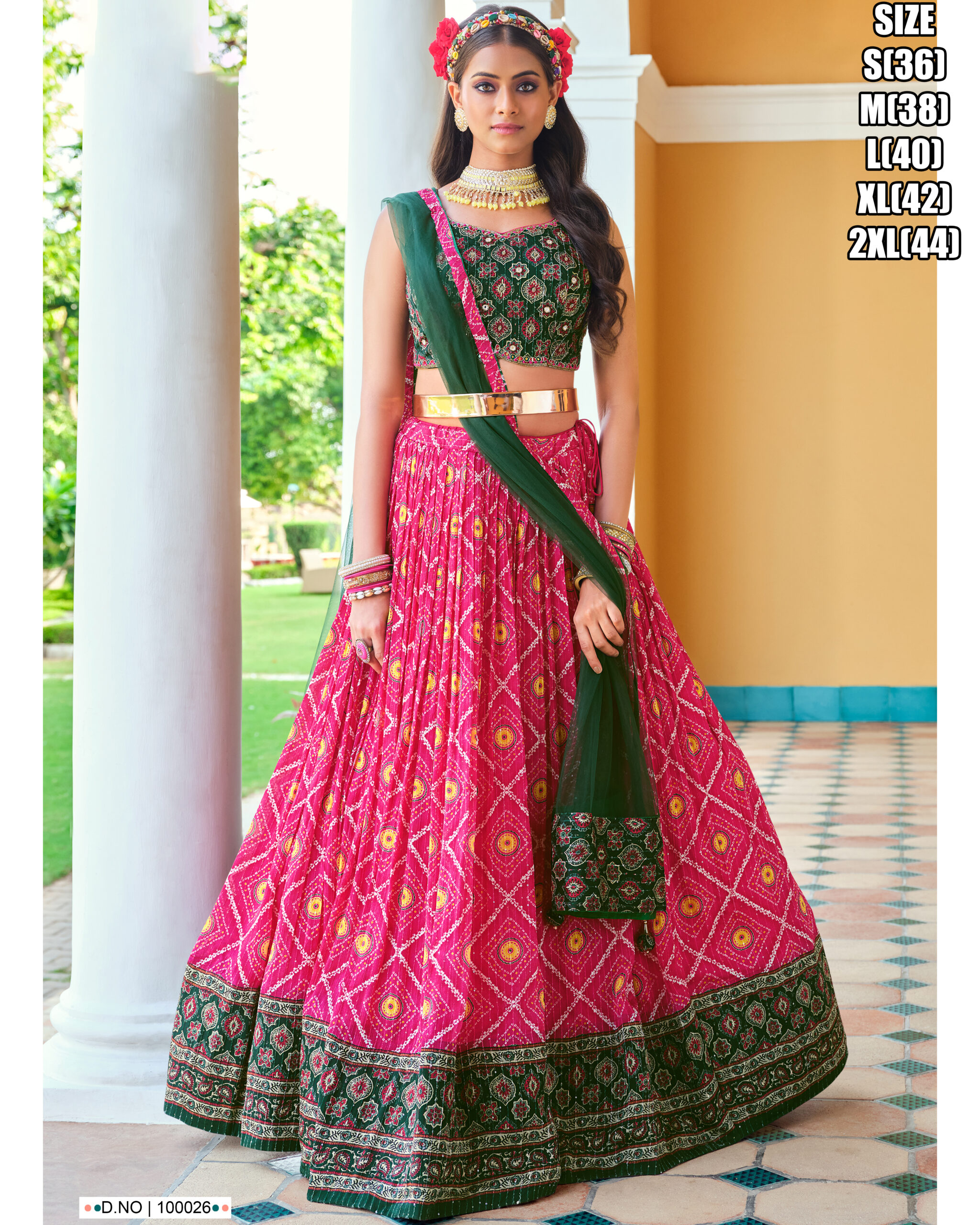 Women's Pure Viscose Chinon Stitched Embroidered Lehenga Choli With Dupatta
