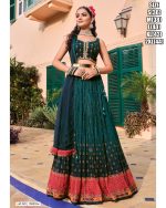 Women's Pure Viscose Chinon Stitched Embroidered Lehenga Choli With Dupatta