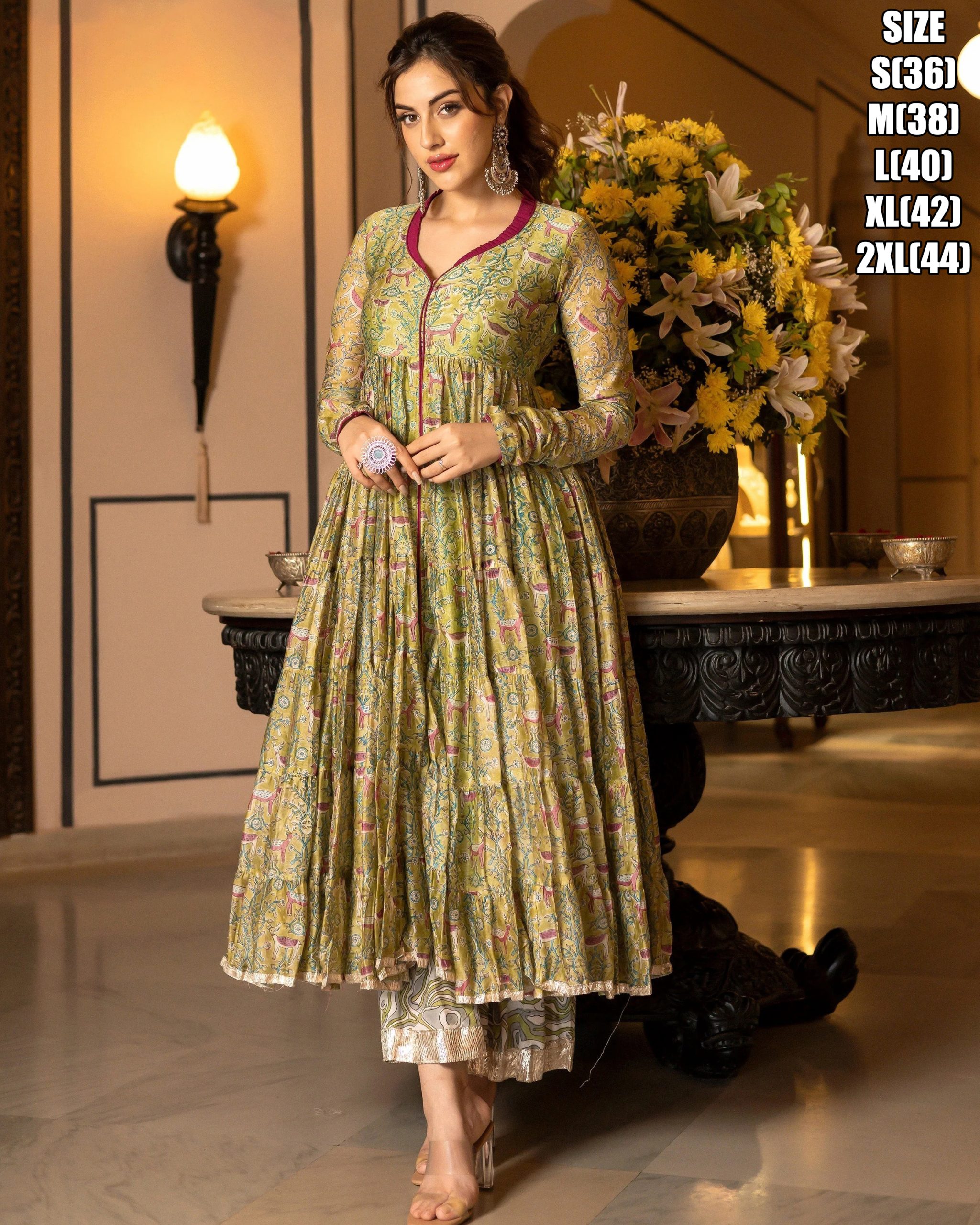 Captivating Chanderi Silk Digital Printed Gowns Full Inner, Pure Pant, Nazmeen Dupatta Discover Exquisite Styles