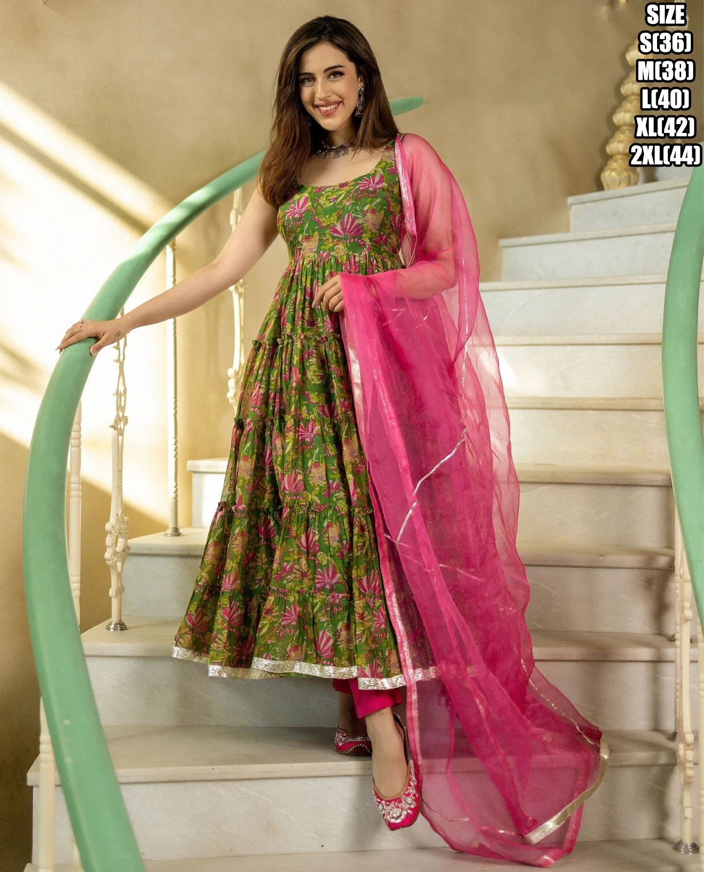 Captivating Chanderi Silk Digital Printed Gowns Full Inner, Pure Pant, Nazmeen Dupatta Discover Exquisite Styles