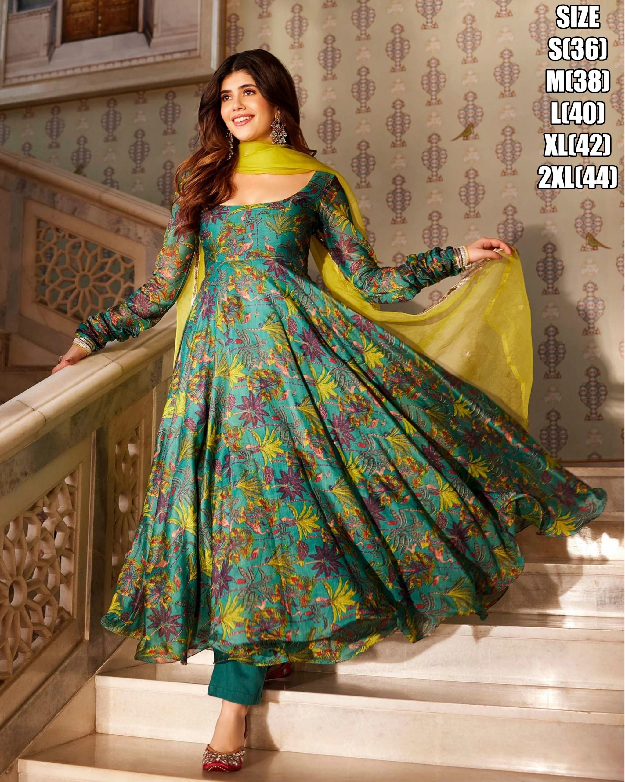 Captivating Chanderi Silk Digital Printed Gowns Full Inner, Pure Pant, Nazmeen Dupatta Discover Exquisite Styles