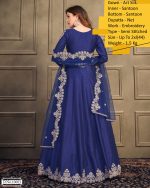 Our Semi Stitched Art Silk Heavy Embroidery Gown And Dupatta