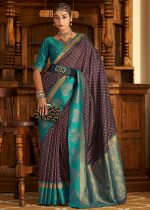 Designer Soft Banarasi Paithani With Copper Zari  Weaving Organza Unstitched Saree With Blouse