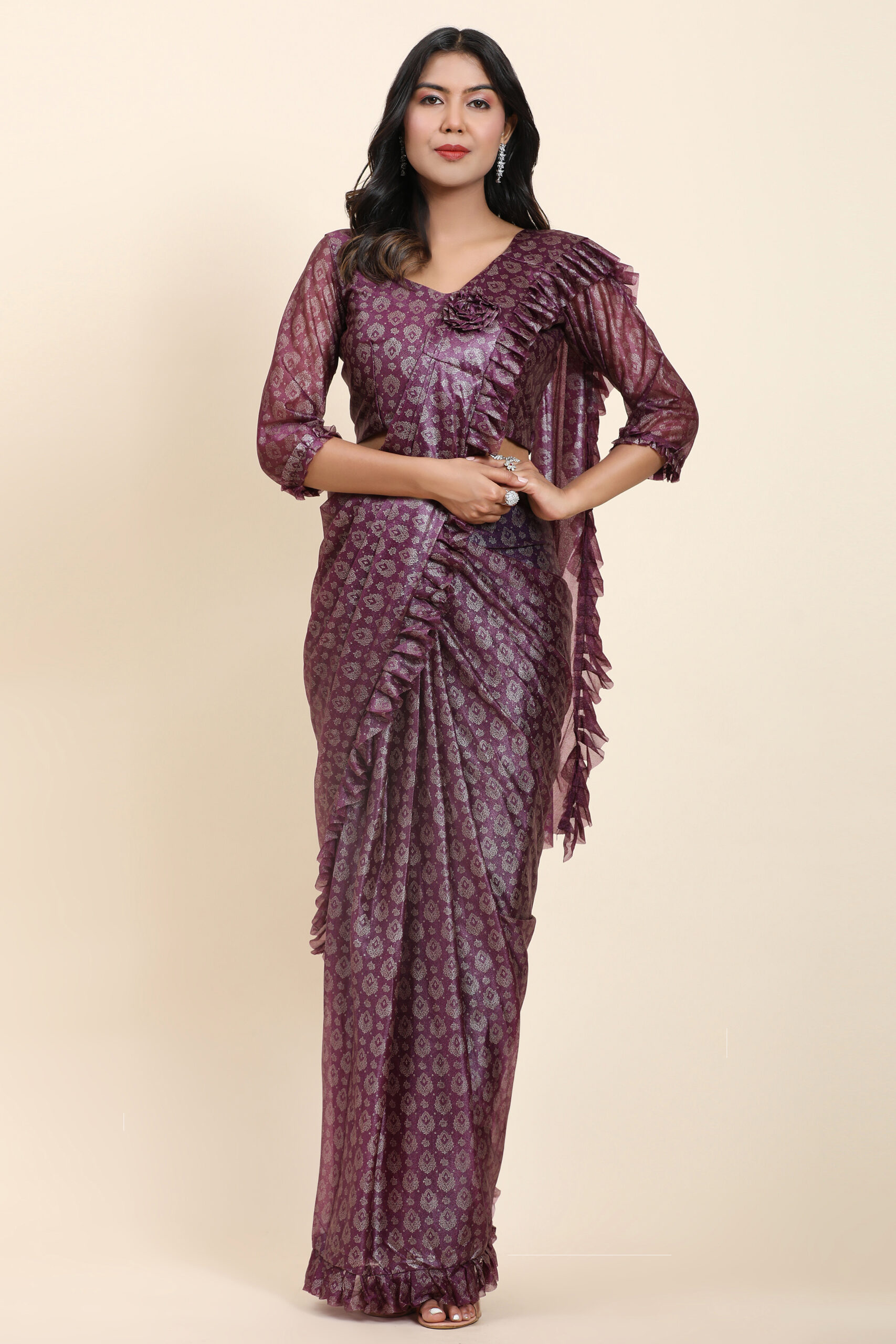 Imported Fancy Fabric Ready-to-Wear Sarees for Effortless Style