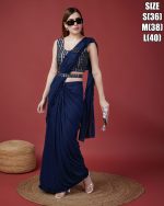 Women's Ready To Wear Imported Fabric Embellished Designer Saree With Stitched Blouse