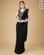 Women's Ready To Wear Imported Fabric Embellished Designer Saree With Stitched Blouse
