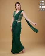 Women's Ready To Wear Imported Fabric Embellished Designer Saree With Stitched Blouse