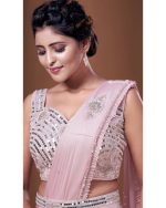 Ready To Wear Partywear Imported Lycra Saree With Stiched Blouse