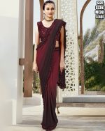 Ready To Wear Saree In Pombre Imported Fabric With Stitched Blouse