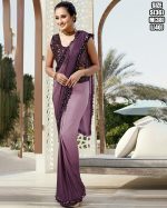 Ready To Wear Saree In Pombre Imported Fabric With Stitched Blouse