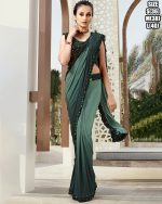 Ready To Wear Saree In Pombre Imported Fabric With Stitched Blouse