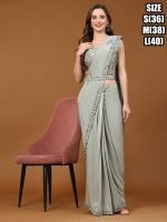 Women's Imported Fabric Ready To Wear Saree With Stitched Blouse Pre Stitched Saree Pre Draped Saree Pre Pleated Saree 1 Minute Saree Instant Saree