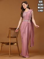 Women's Imported Fabric Ready To Wear Saree With Stitched Blouse Pre Stitched Saree Pre Draped Saree Pre Pleated Saree 1 Minute Saree Instant Saree