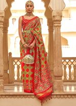 Tussar Silk Contemporary Un Stitched Saree