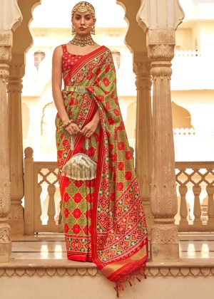 Tussar Silk Contemporary Un Stitched Saree