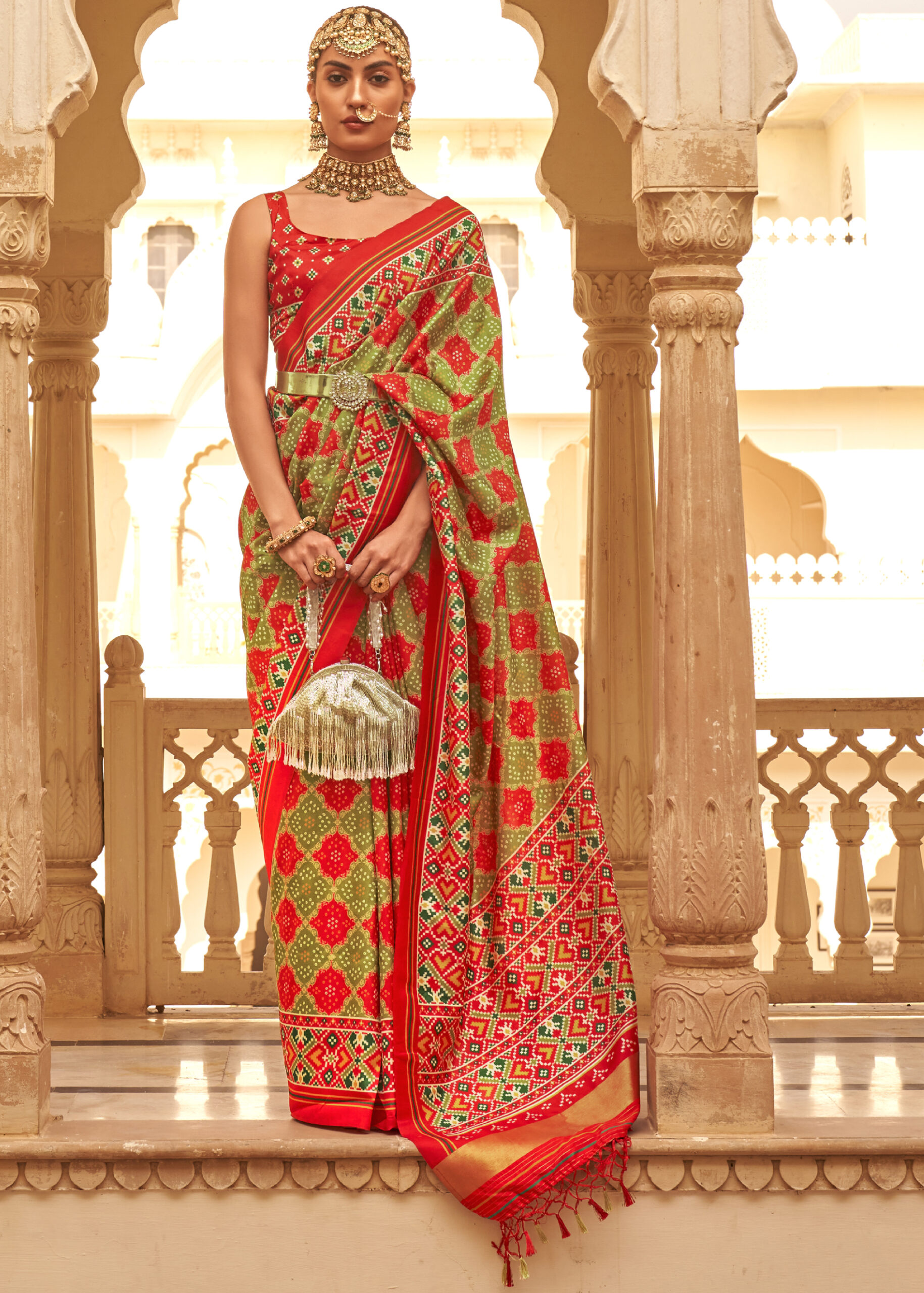 Tussar Silk Contemporary Un Stitched Saree