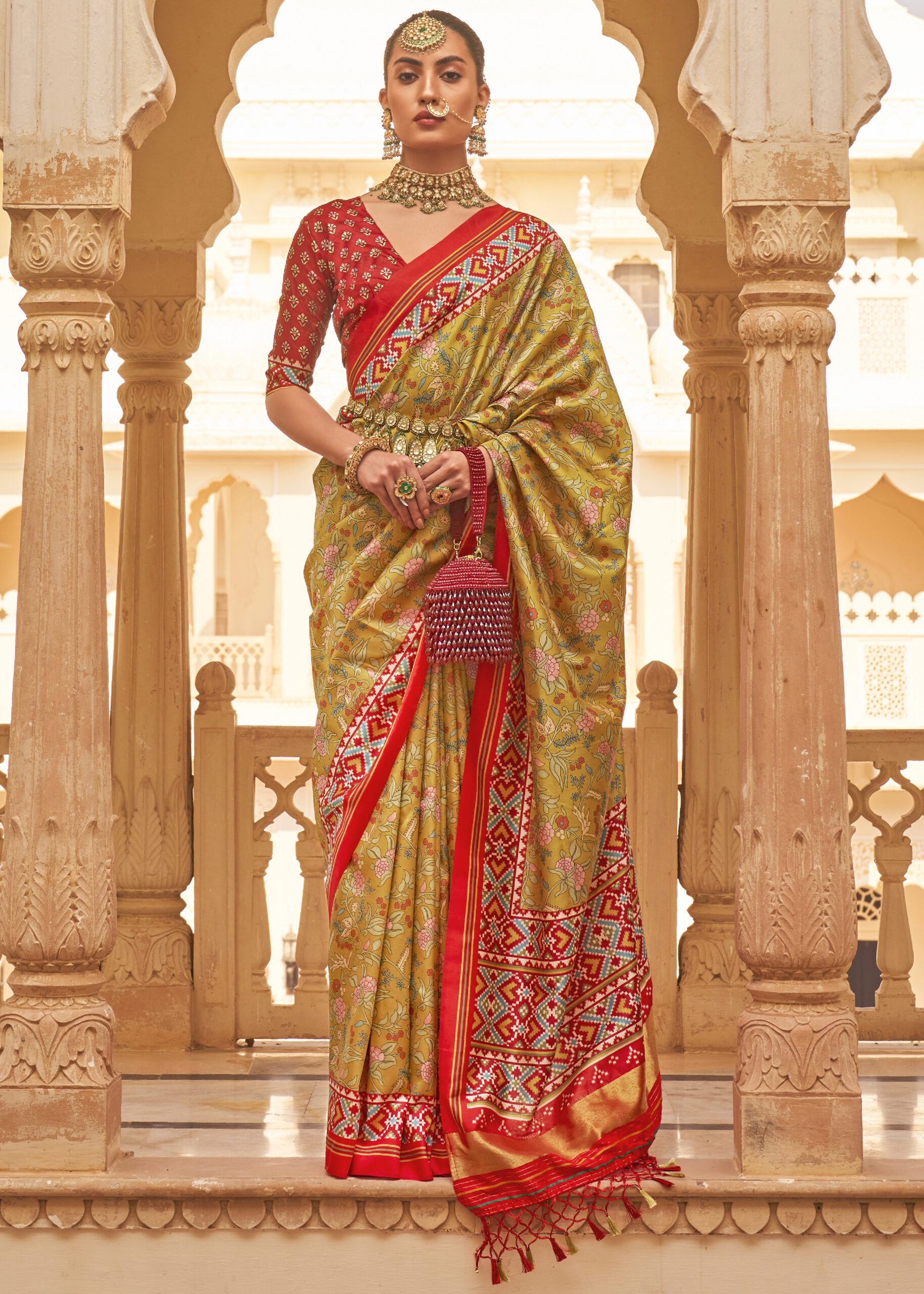 Tussar Silk Contemporary Un Stitched Saree