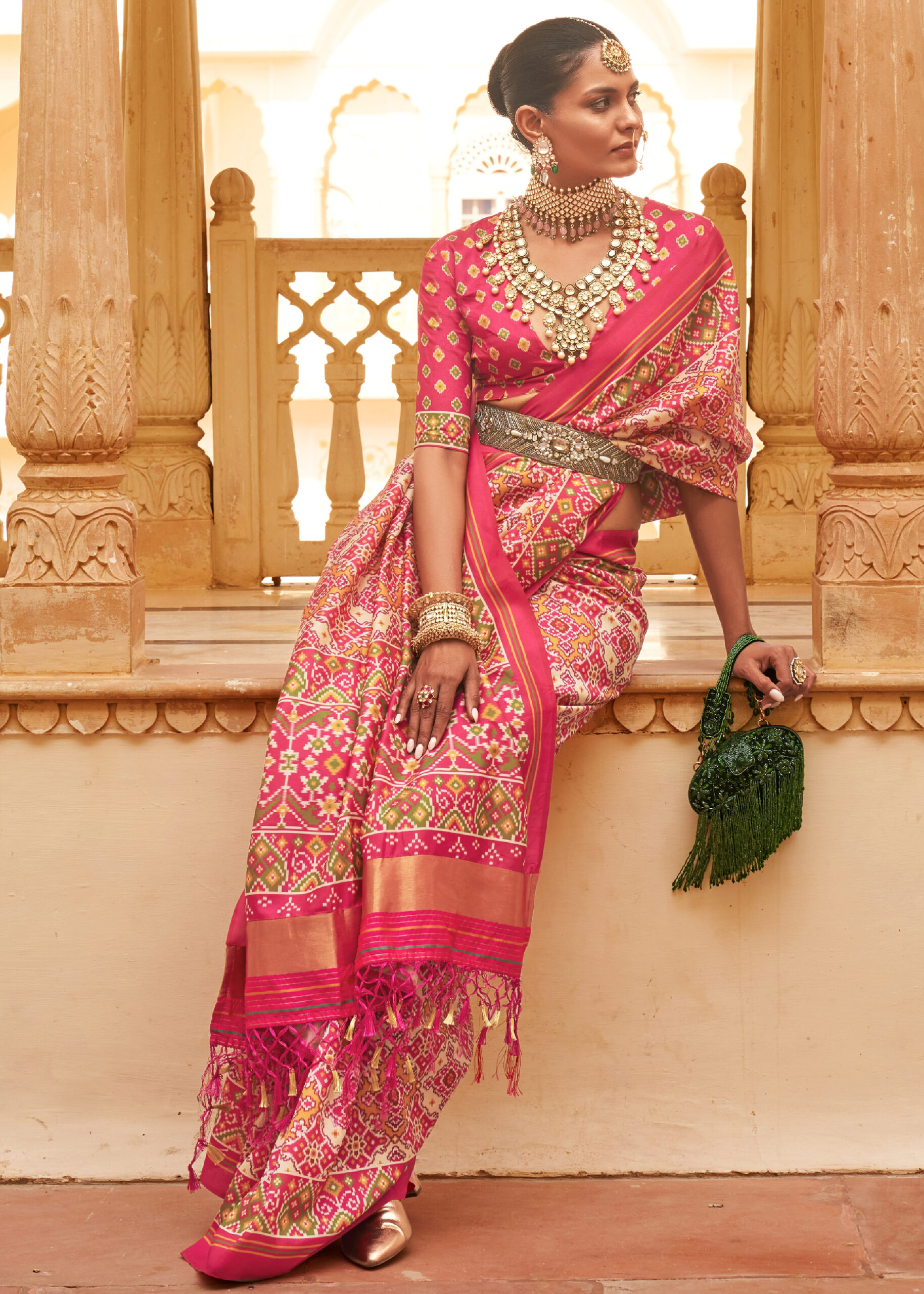 Tussar Silk Contemporary Un Stitched Saree