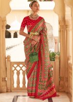Tussar Silk Contemporary Un Stitched Saree