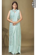 Glamour Unleashed: Imported Lycra Saree, Fancy Sequin Blouse + Parl Work, Designer Sequins Shrug - A Perfect Trifecta of Style