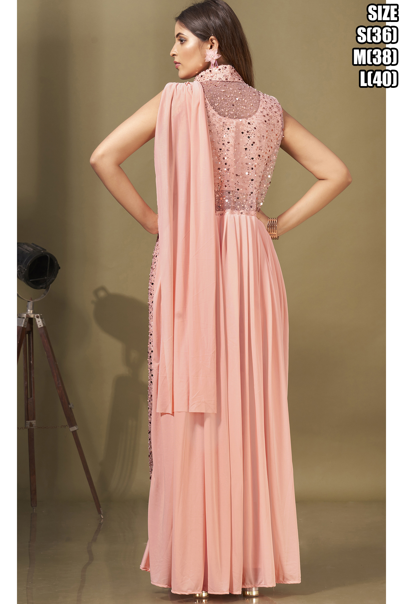 Glamour Unleashed: Imported Lycra Saree, Fancy Sequin Blouse + Parl Work, Designer Sequins Shrug - A Perfect Trifecta of Style