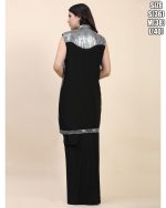 Women's Fancy Embrodiery Ready To Wear Saree With Long Shrug & Blouse