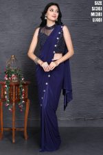 Grace and Glamour Unite: Saree in Imported Fabric with Diamond Work Border, Accompanied by a Blouse featuring Exquisite Diamond Work and Sequin Embroidery