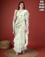 Women's Exclusive Georgette Fabric Ready To Wear Saree With Stitched Blouse Pre Stitched Saree Pre Draped Saree Pre Pleated Saree 1 Minute Saree Instant Saree