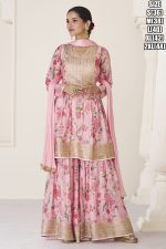 Elegant Eid-ready Premium Organza Silk Readymade Dress With Exquisite Embroidery Shop Now For A Stunning Multi-colored Ensemble